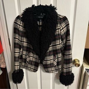 Karen Kane wool Faux Fur jacket